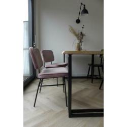 eetkamerstoel velvet roze 2 stuks ~ zgan