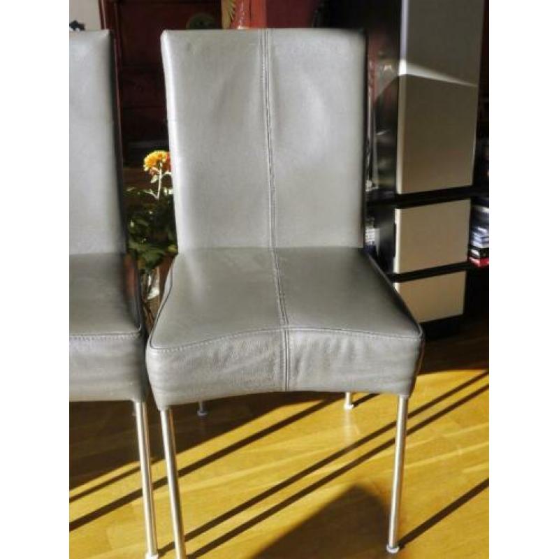Lederen eetkamerstoelen (zwart)