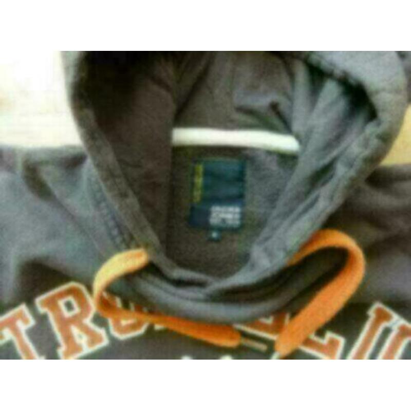 Mooie bruine heren trui/ hoody van Jack&Jones mt M zgan
