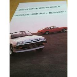 1979 Nieuwstaat Opel manta B folder óók CC manta