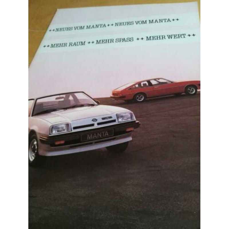 1979 Nieuwstaat Opel manta B folder óók CC manta