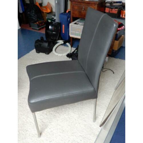 Lederen eetkamerstoelen (zwart)