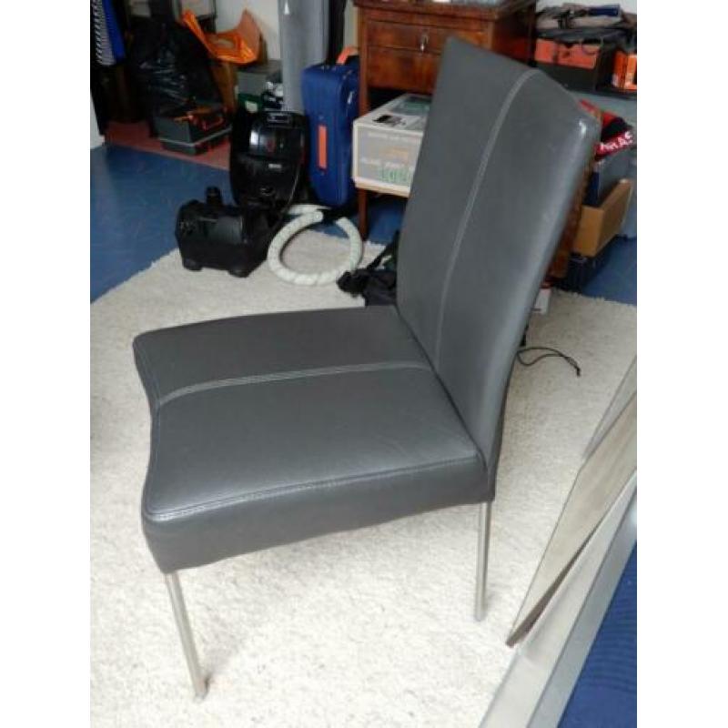 Lederen eetkamerstoelen (zwart)