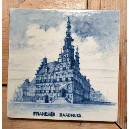 oud Delft tegeltje Raadhuis Franeker