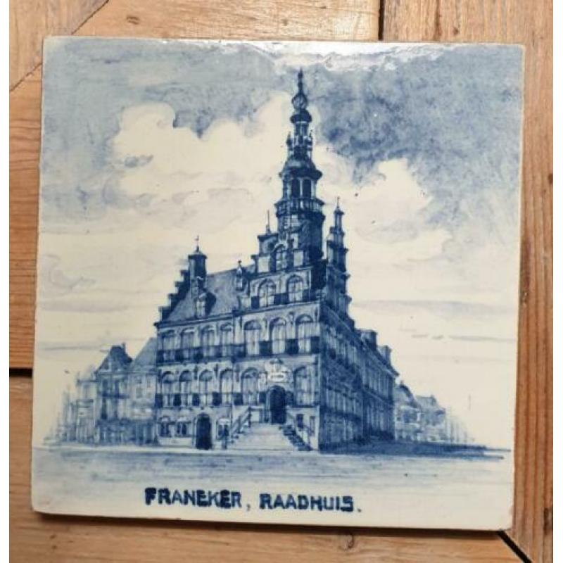 oud Delft tegeltje Raadhuis Franeker