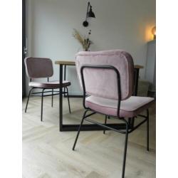 eetkamerstoel velvet roze 2 stuks ~ zgan