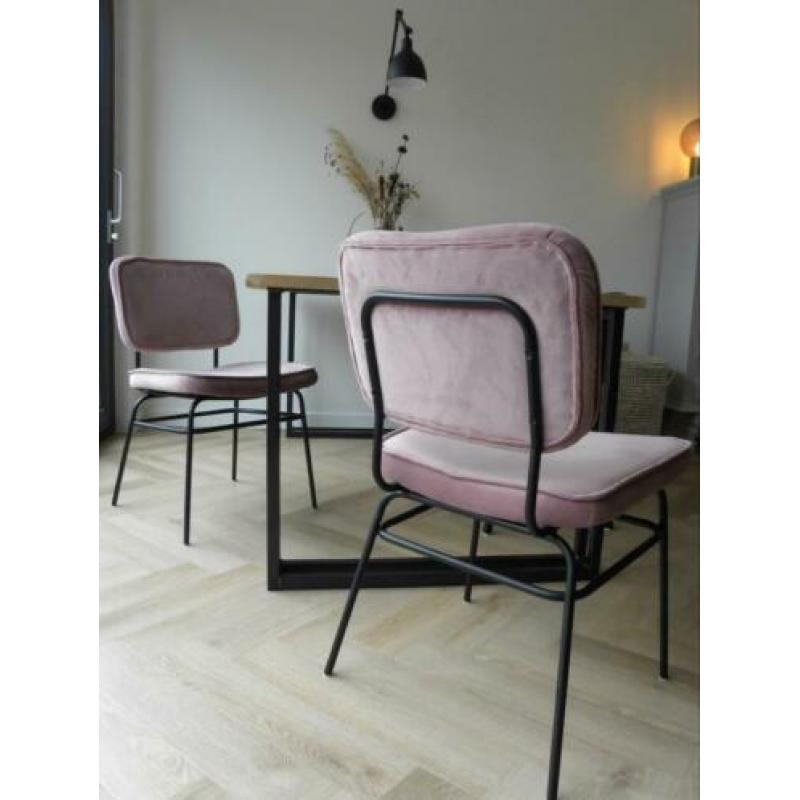 eetkamerstoel velvet roze 2 stuks ~ zgan