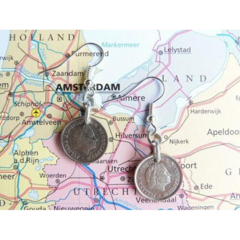 Oorbellen dubbeltje 1948 - 1950 - 1951 - 1954 - 1955 - 1956