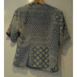 Alexon blauwe blouse fantasie patroon maat 34