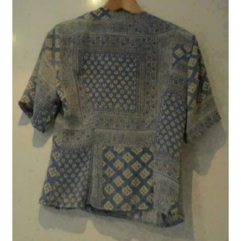 Alexon blauwe blouse fantasie patroon maat 34