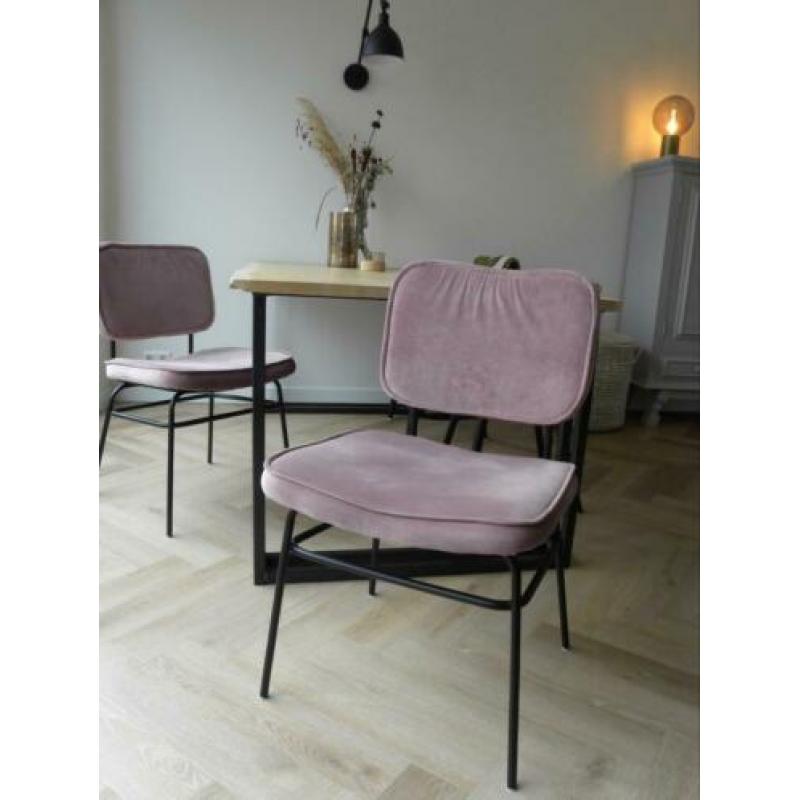 eetkamerstoel velvet roze 2 stuks ~ zgan