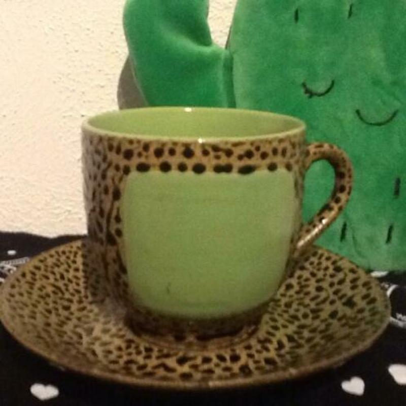 Always Azul Pottery 4 kop en schotels uit Colorado, nieuw