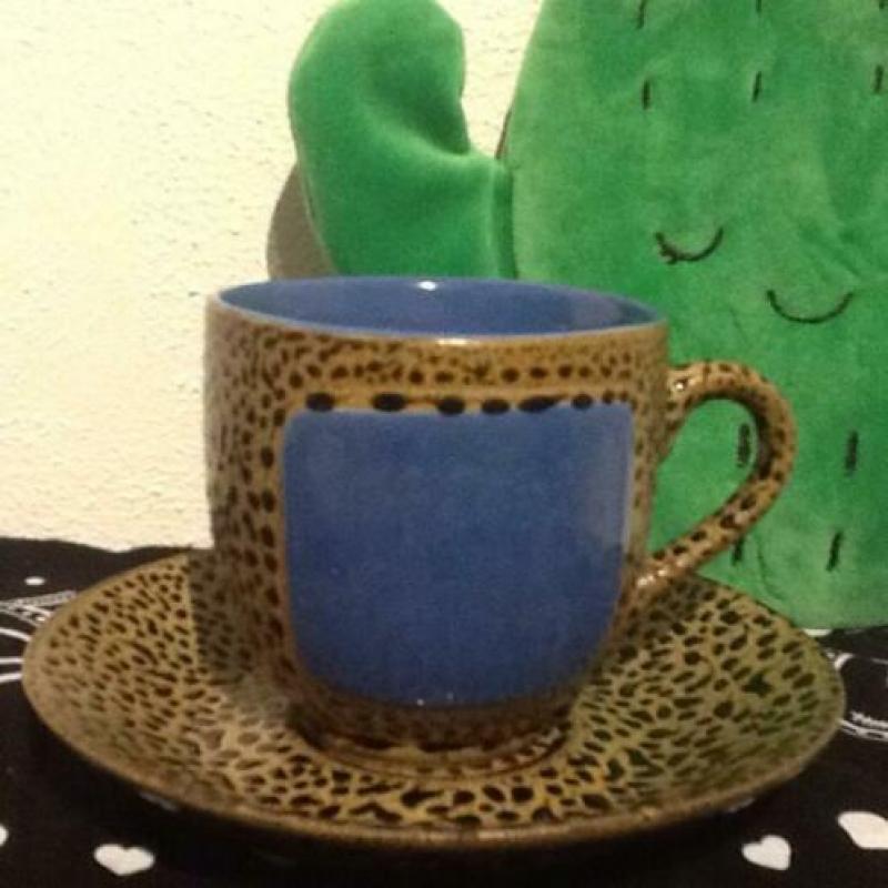 Always Azul Pottery 4 kop en schotels uit Colorado, nieuw