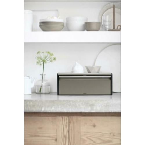 Brabantia Broodtrommel met Klepdeksel - Platinum