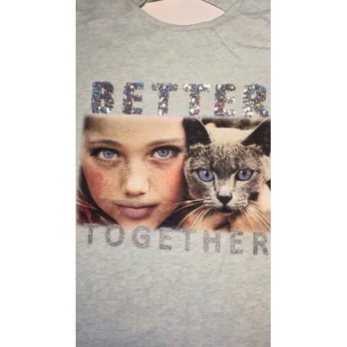 Zgan prachtig t-shirt! Maat 158-164 gave print en pailletten