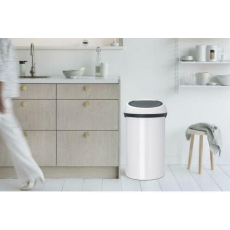 Brabantia Touch Bin Vuilbak Afvalbak Container 60L Wit *NEW