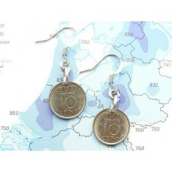 Oorbellen dubbeltje 1948 - 1950 - 1951 - 1954 - 1955 - 1956