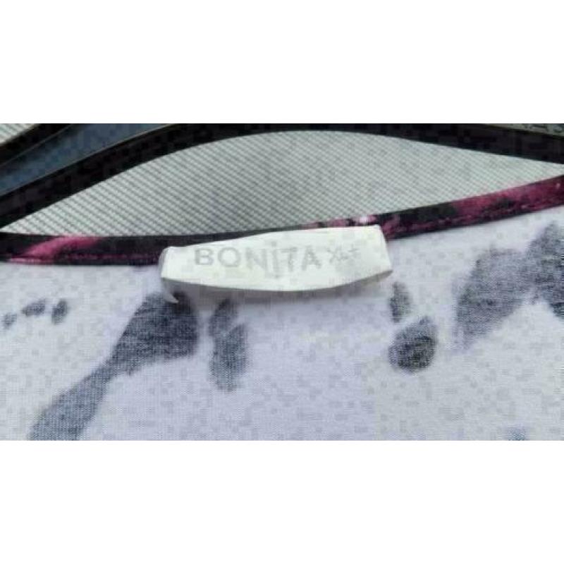 BONITA cerise/wit/zwart bewerkt tuniek mt 46