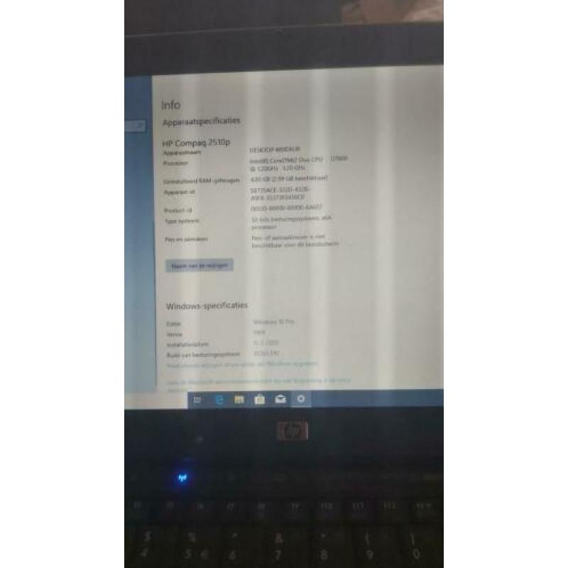 Hp 2510p laptop core2duo Windows 10
