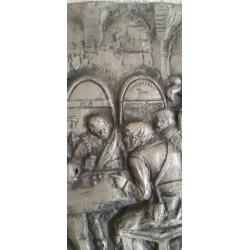 Gips wandbord ver. brouwerijen Breda Rotterdam 1985