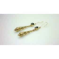 Opruiming Oorhangers zilver & onyx / Z5006