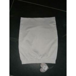 licht grijze rok/skirt C&S mt S/M of 36/38 zwarte bies opzij
