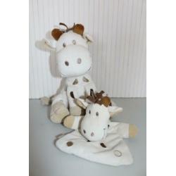 Tiamo giraf knuffel en knuffeldoekje wit cadeautip