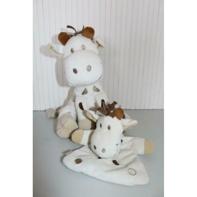 Tiamo giraf knuffel en knuffeldoekje wit cadeautip