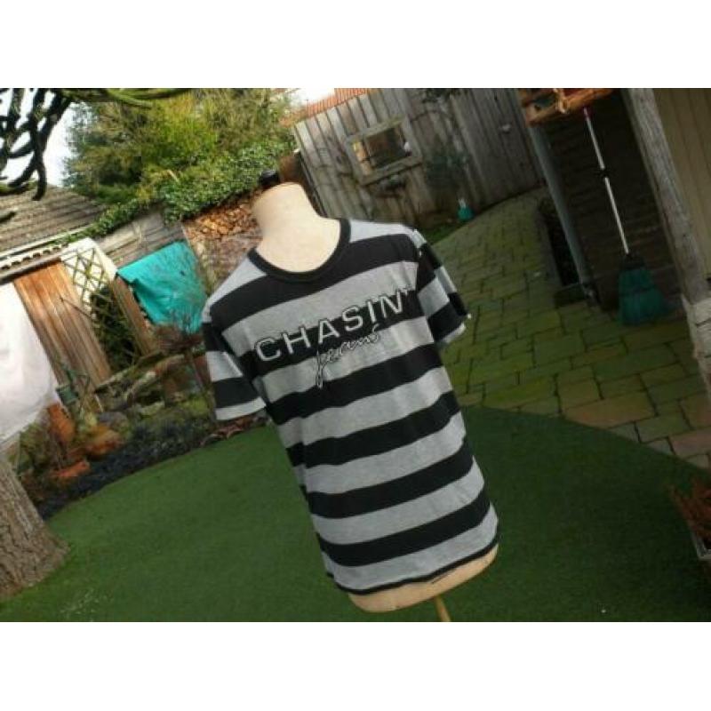 CHASIN shirt maat M als nieuw , grijs zwart gestreept