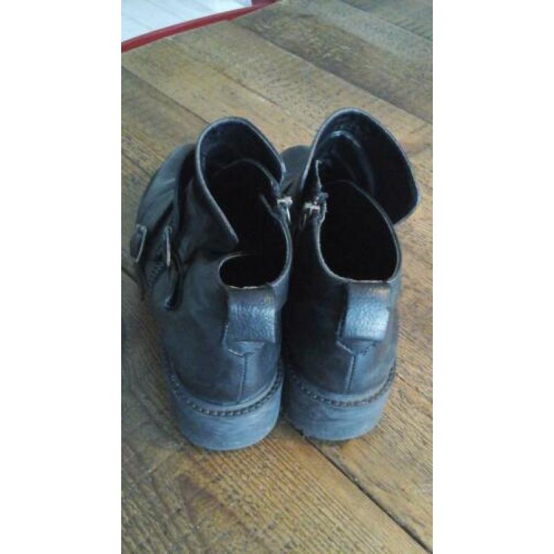 Biker boots Zara zwart leer 39 enkellaarzen