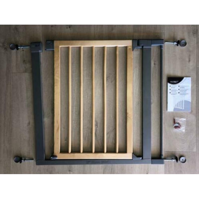 Verstelbaar traphekje 75-89cm breed Protect (hout en metaal)