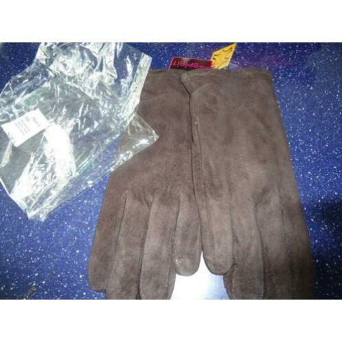 handschoenen mt xl suede donkerbruin , nieuw