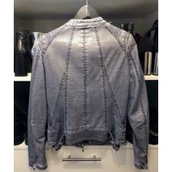 The Musthaves - spijkerlook bikerjack van imitatieleer