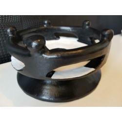 Zware handgeschilderde vriendenkring kandelaar 24cm lang!