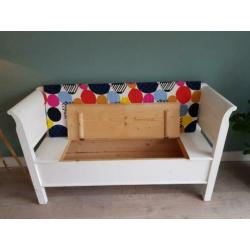 Klepbank brocante wit