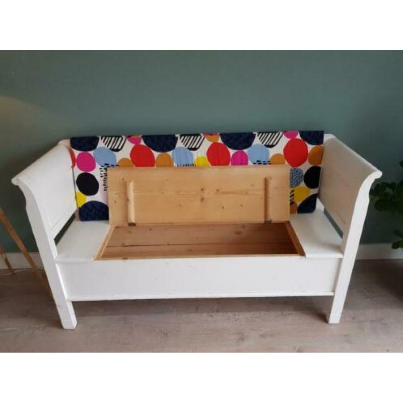Klepbank brocante wit