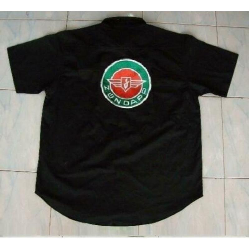 nieuwe ZÜNDAPP Zundapp (ronde logo) blouse hemd shirt zwart