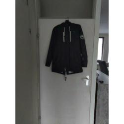 Antraciet warme marikoo jas / regenjas / parka maat L 38/40
