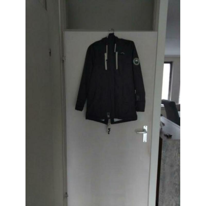 Antraciet warme marikoo jas / regenjas / parka maat L 38/40