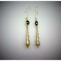 Opruiming Oorhangers zilver & onyx / Z5006
