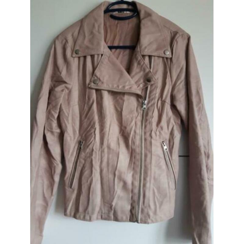 Imitatie leren roze jasje/jack, Maat S