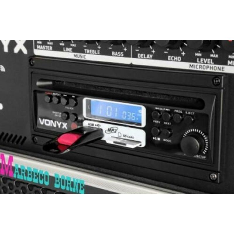 Karaoke,mobiele geluidset,ST180, CD,MP3,USB,Bluetooth,UHF Bv