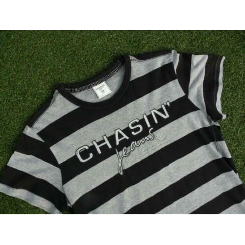 CHASIN shirt maat M als nieuw , grijs zwart gestreept