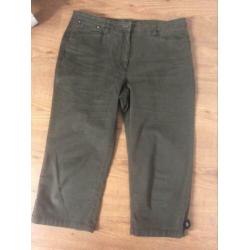 Nette staat Zerres kakigroene jeans 3/4, maat 46