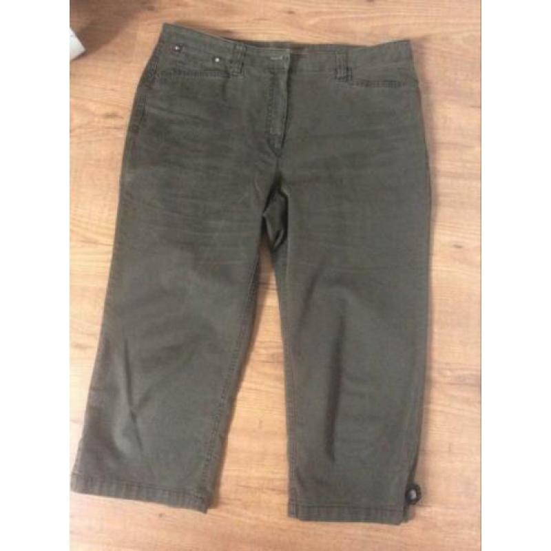 Nette staat Zerres kakigroene jeans 3/4, maat 46