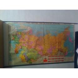 Wandkaart schoolplaat Sovjet-Unie CCCP
