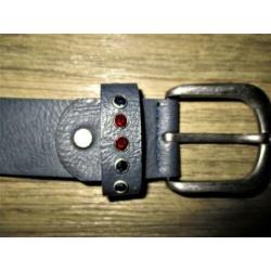 Prachtige Leren riem strass.