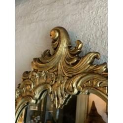 Antieke gouden Franse spiegel met kuif IL Fienile brocante