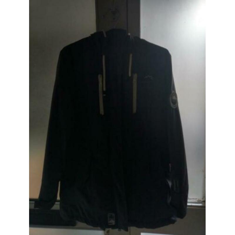 Antraciet warme marikoo jas / regenjas / parka maat L 38/40