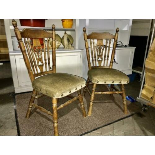 Set van2 antieke spijltjes stoelen retro Vintage stoel